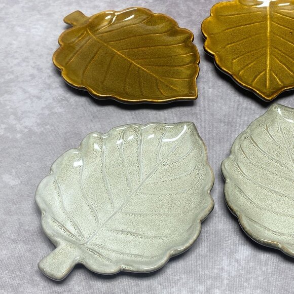 Mikasa Gourmet 6" Basics Rustic Leaves Plates Set of 6 Leaf Shape - Picture 4 of 7